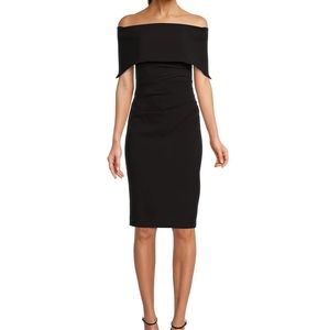 Vince Camuto Off-The-Shoulder Black Dress